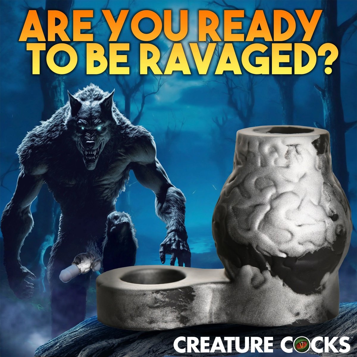 Creature Cocks Night Prowler Silicone Girth Enhancer with Ball Strap Medium - Image 3