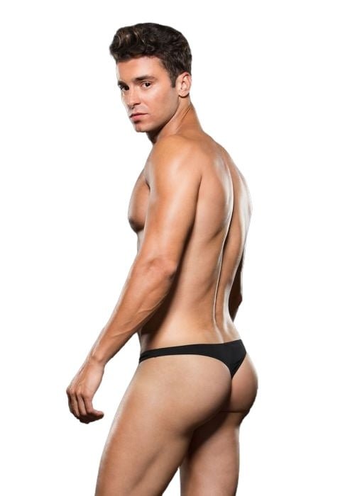 Envy Microfiber Low Rise Zip Thong Black S/M - Image 2