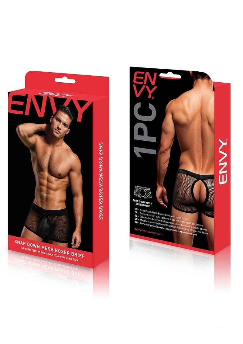 Envy Snap Down Mesh Boxer Brief Black SM - Image 3