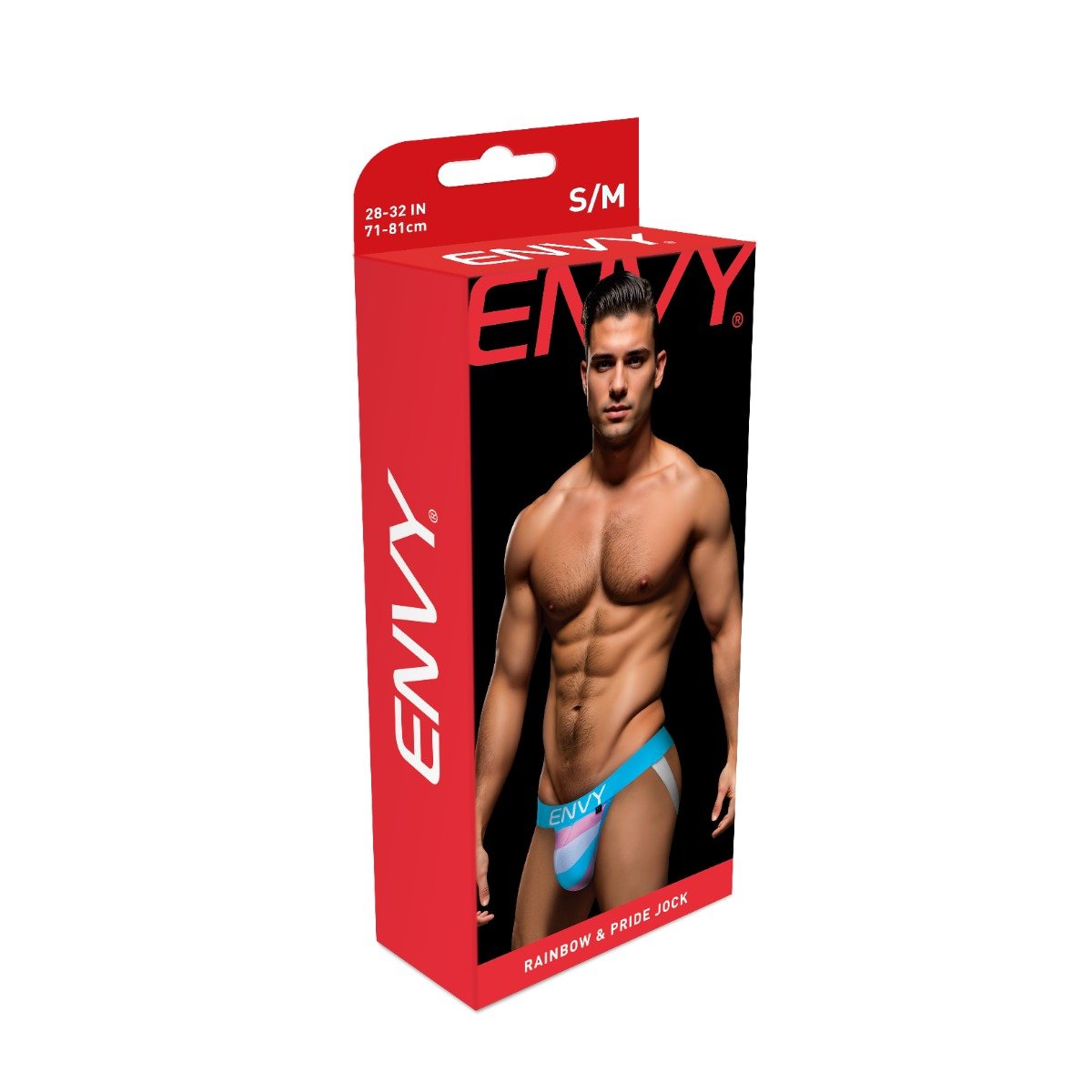 Envy Rainbow Trans Pride Jock Strap Blue Pink White SM - Image 3