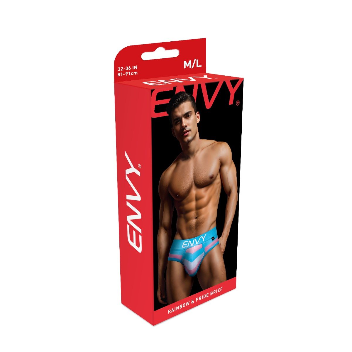 Envy Rainbow Trans Pride Brief Blue Pink White ML - Image 3
