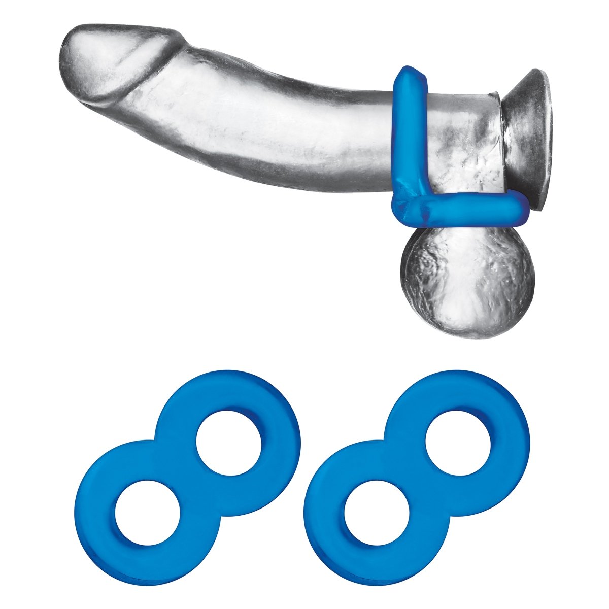 Blue Line 2 Pack Duo Cock And Ball Stamina Enhancement Cock Ring - Image 4