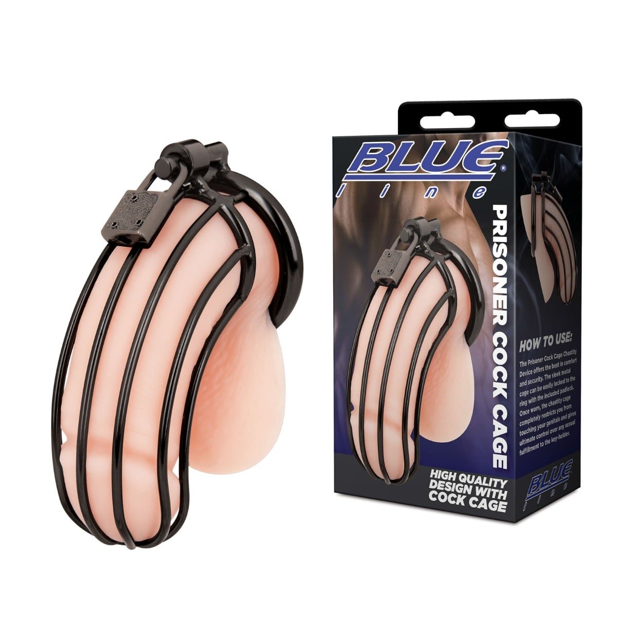 Blue Line Prisoner Cock Cage Black - Image 3