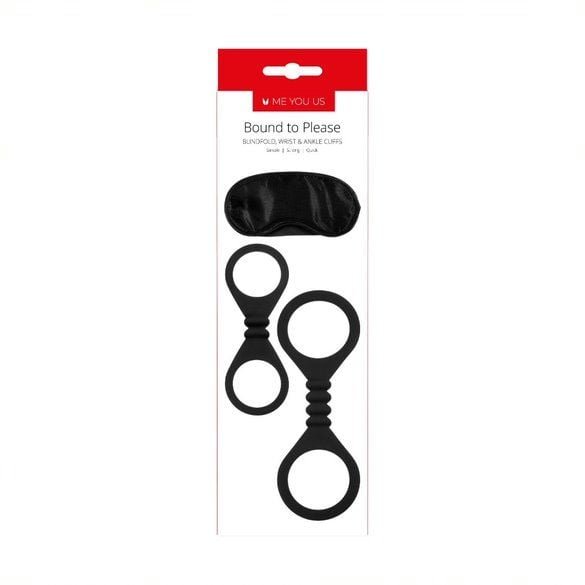Me You Us Bound To Please Blindfold Wrist And Ankle Cuffs Black - Image 2
