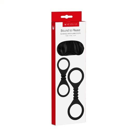 Me You Us Bound To Please Blindfold Wrist And Ankle Cuffs Black - Image 7