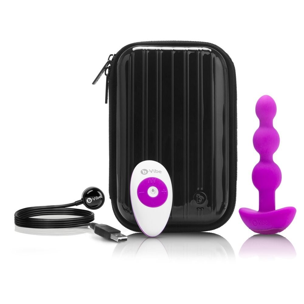 b-Vibe Triplet Anal Beads Fuchsia/Silver - Image 3