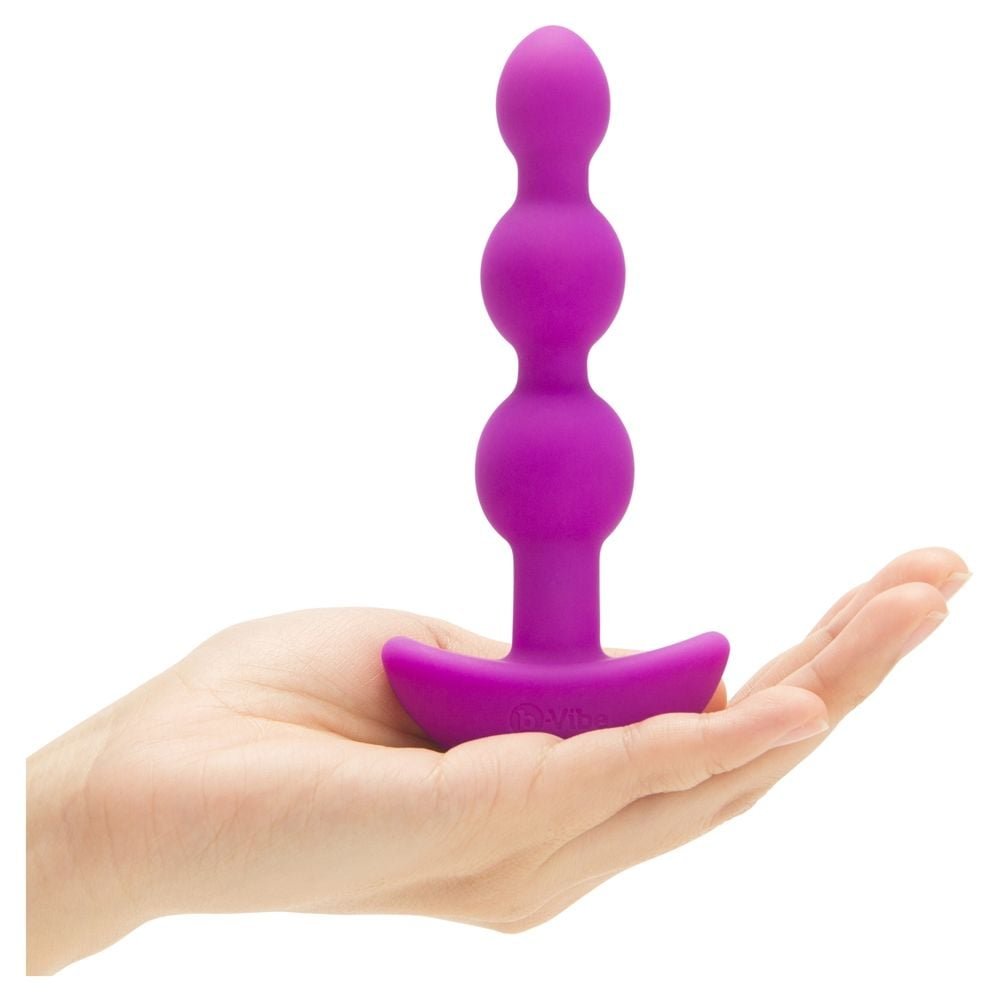 b-Vibe Triplet Anal Beads Fuchsia/Silver - Image 4