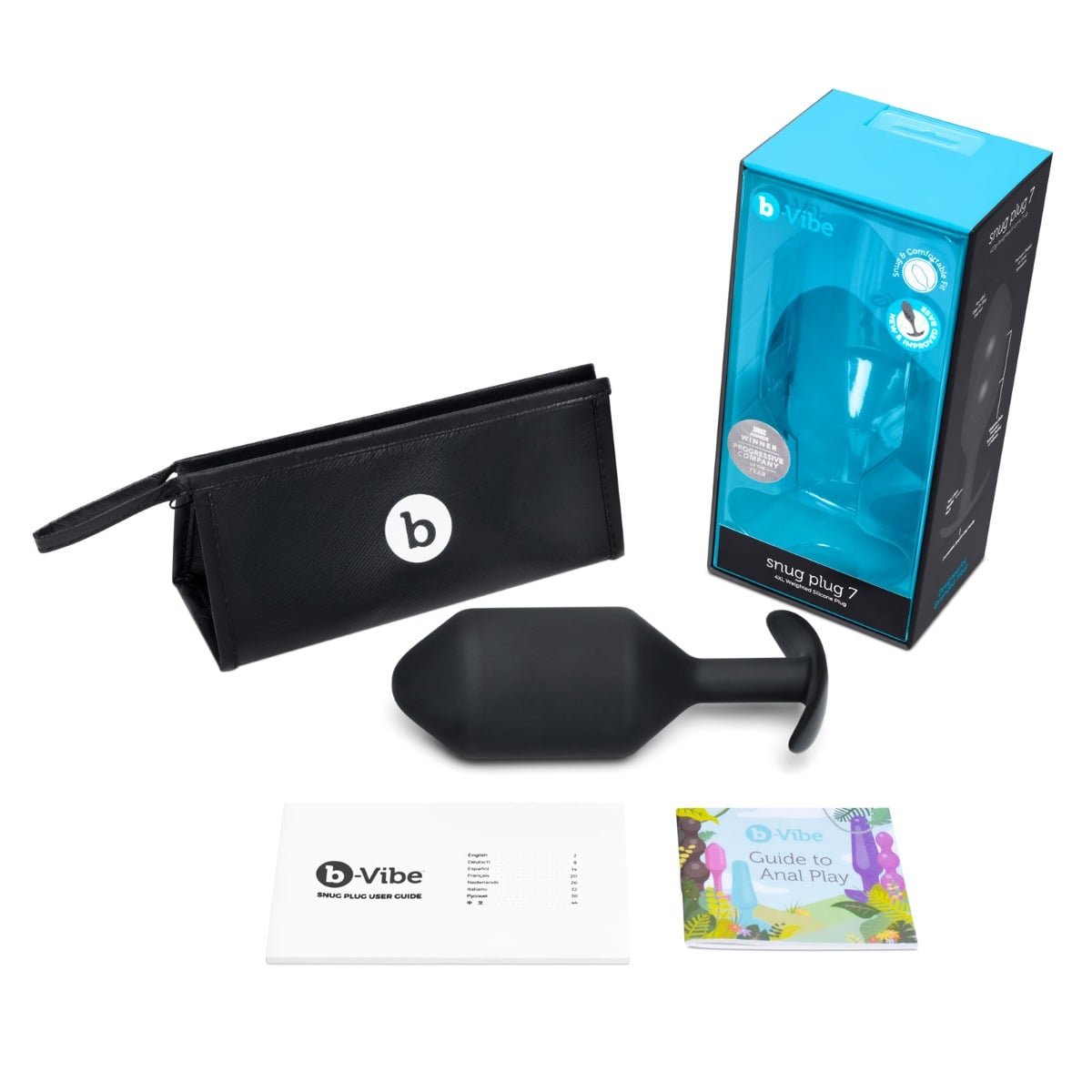 b-Vibe Snug Plug 7 Weighted Butt Plug Black - Image 4