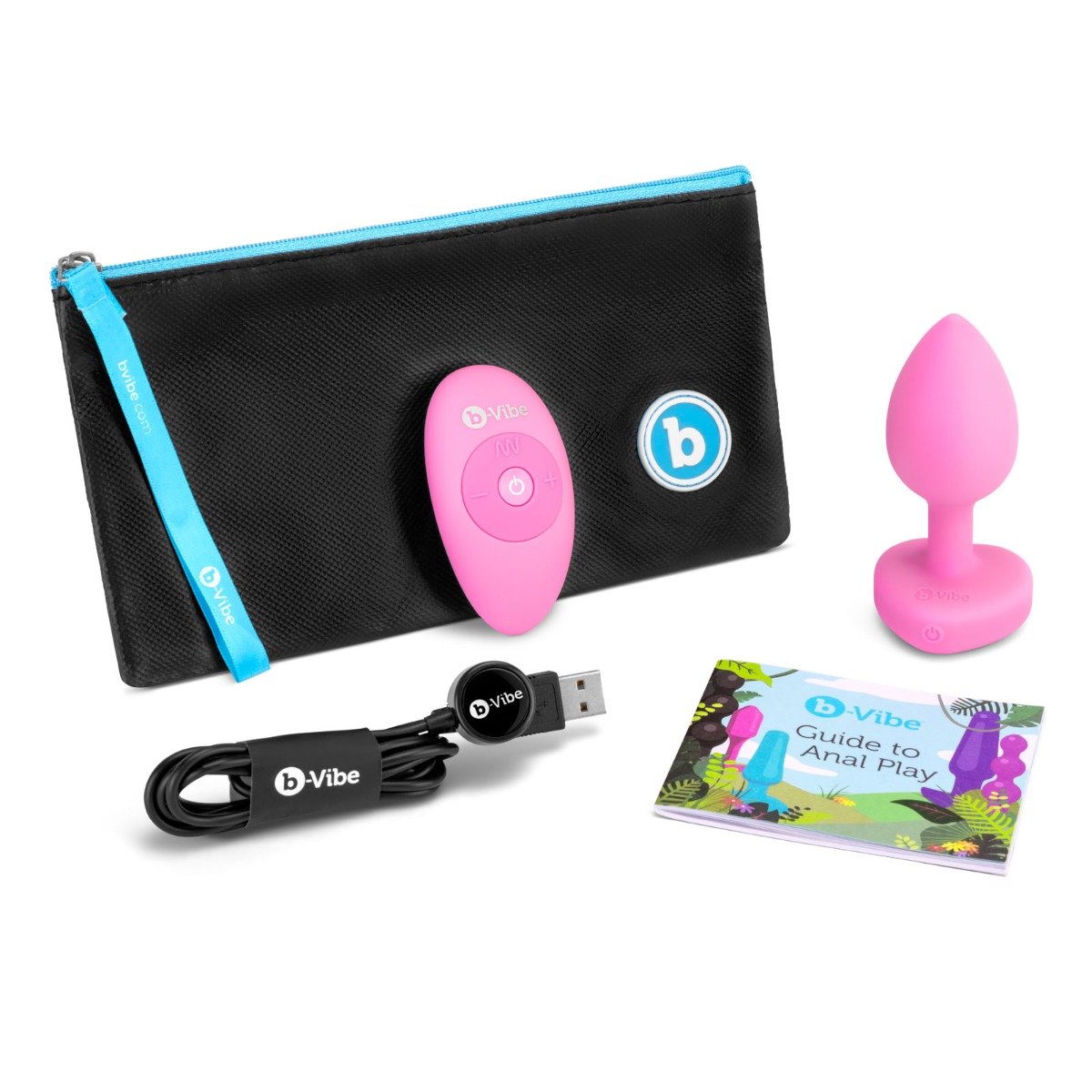 b-Vibe Vibrating Heart Butt Plug Pink Small Medium - Image 5