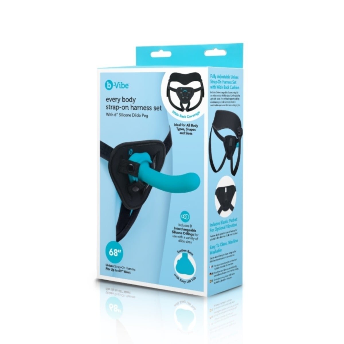 b-Vibe Every Body Strap-On Harness Set Teal Black - Image 2