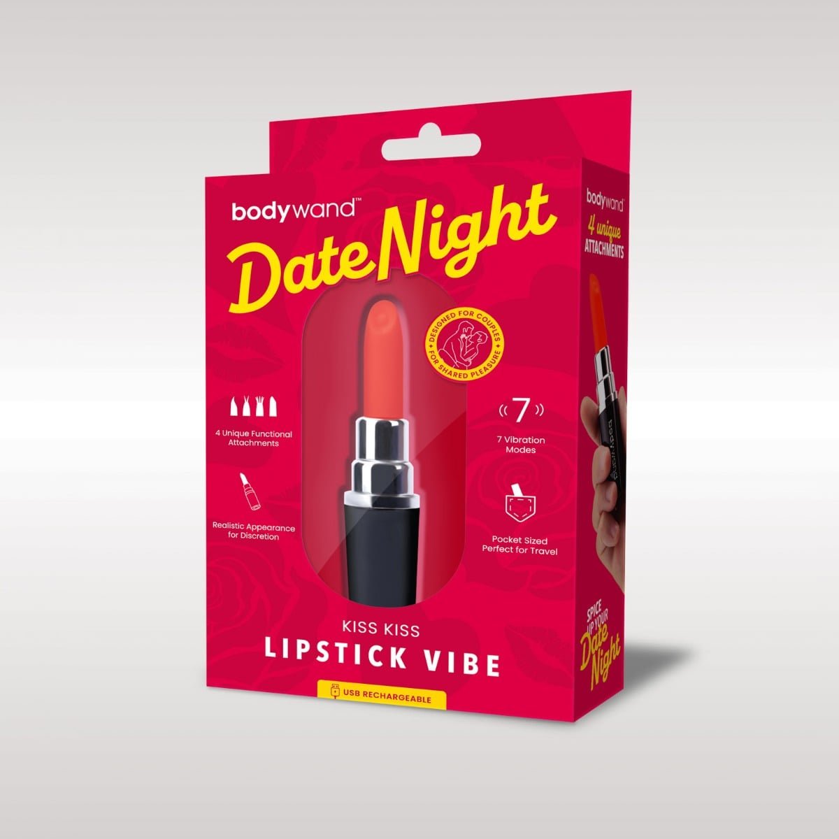 Bodywand Date Night Kiss Kiss Lipstick Vibe - Black/Red - Image 2