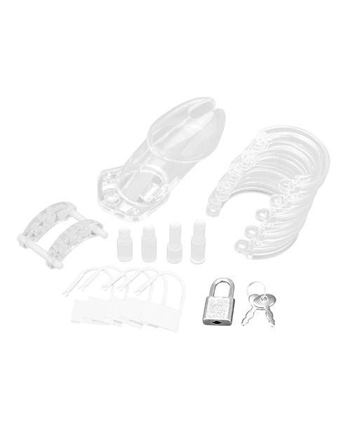 Blue Line Acrylic See-thru Chastity Cage - Image 4