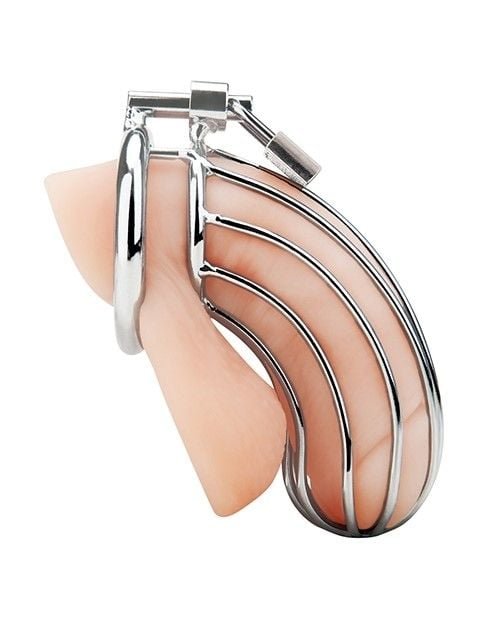 Blue Line Prisoner Cock Cage Silver - Image 3