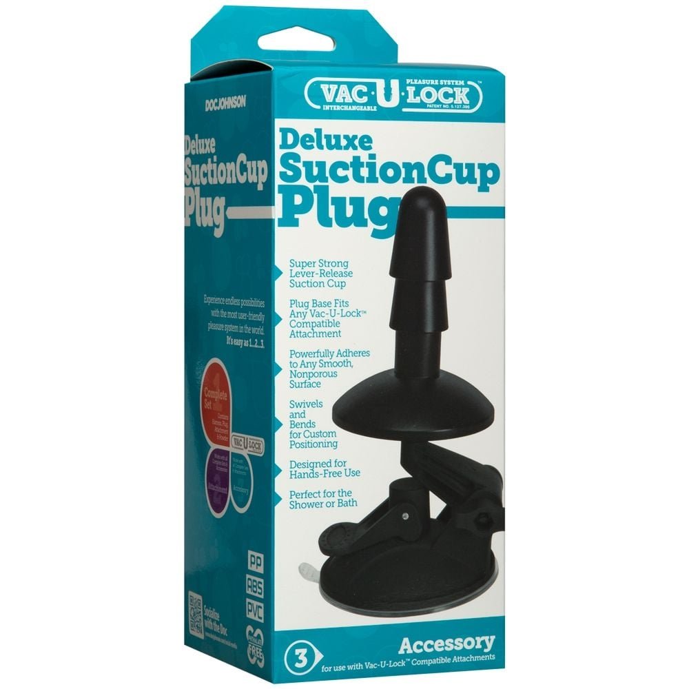 Doc Johnson Vac U Lock Deluxe Suction Cup Plug Accessory Black - Image 2