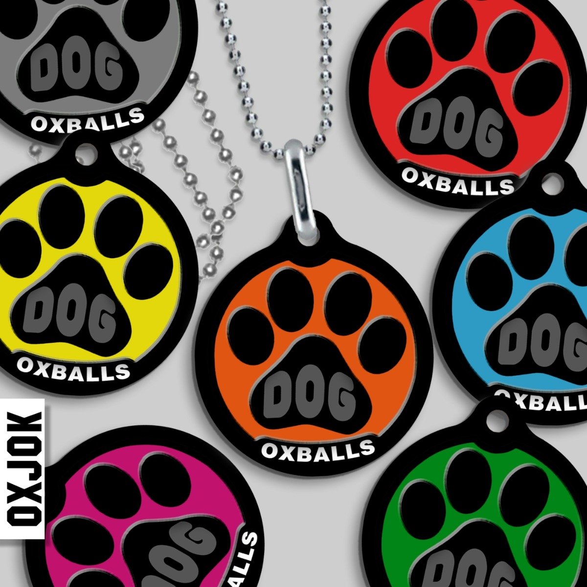 Oxballs Dogpack Pup-Taggers 6-Tag Dog Jock BLACK/SILVER SMALL - Image 5