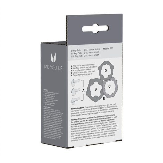 Me You Us Easy Squeeze Cock Ring Set Black - Image 4