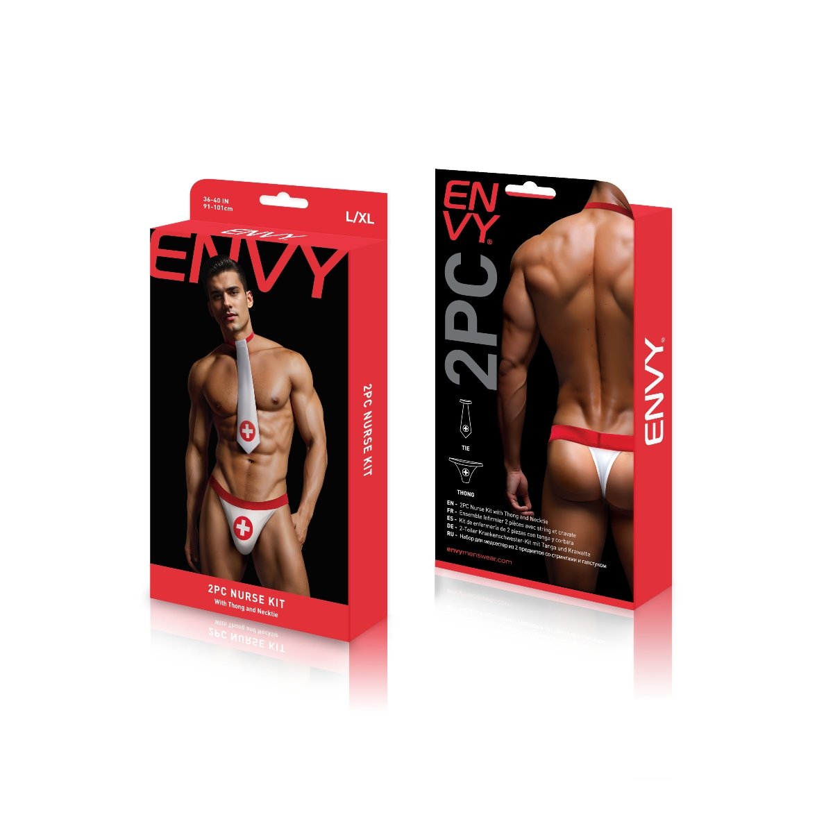 Envy 2 Piece Nurse Costume Kit White Red LXL - Image 5