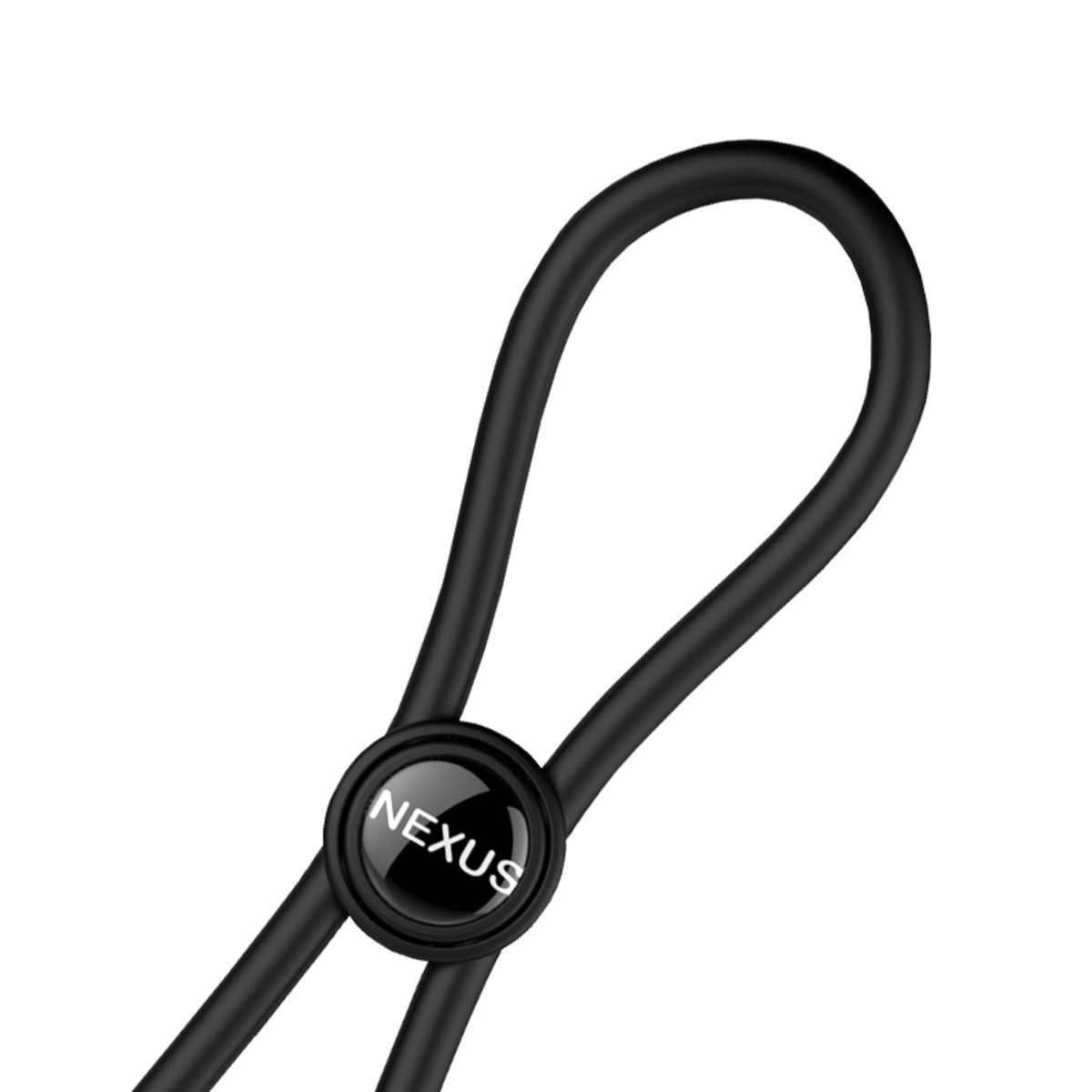 FORGE Single Adjustable Lasso Silicone Cock Ring - Black - Image 3