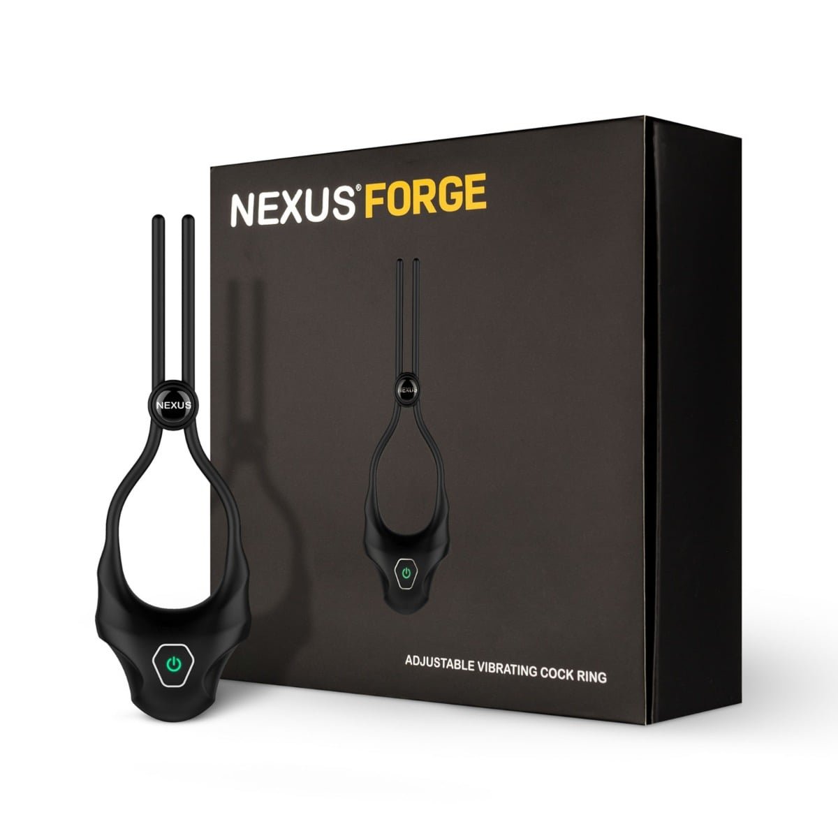FORGE Vibrating Adjustable Lasso Silicone Cock Ring - Black - Image 2
