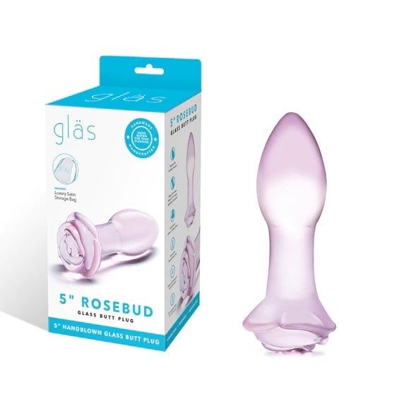Glas 5inch Rosebud Glass Butt Plug - Image 2