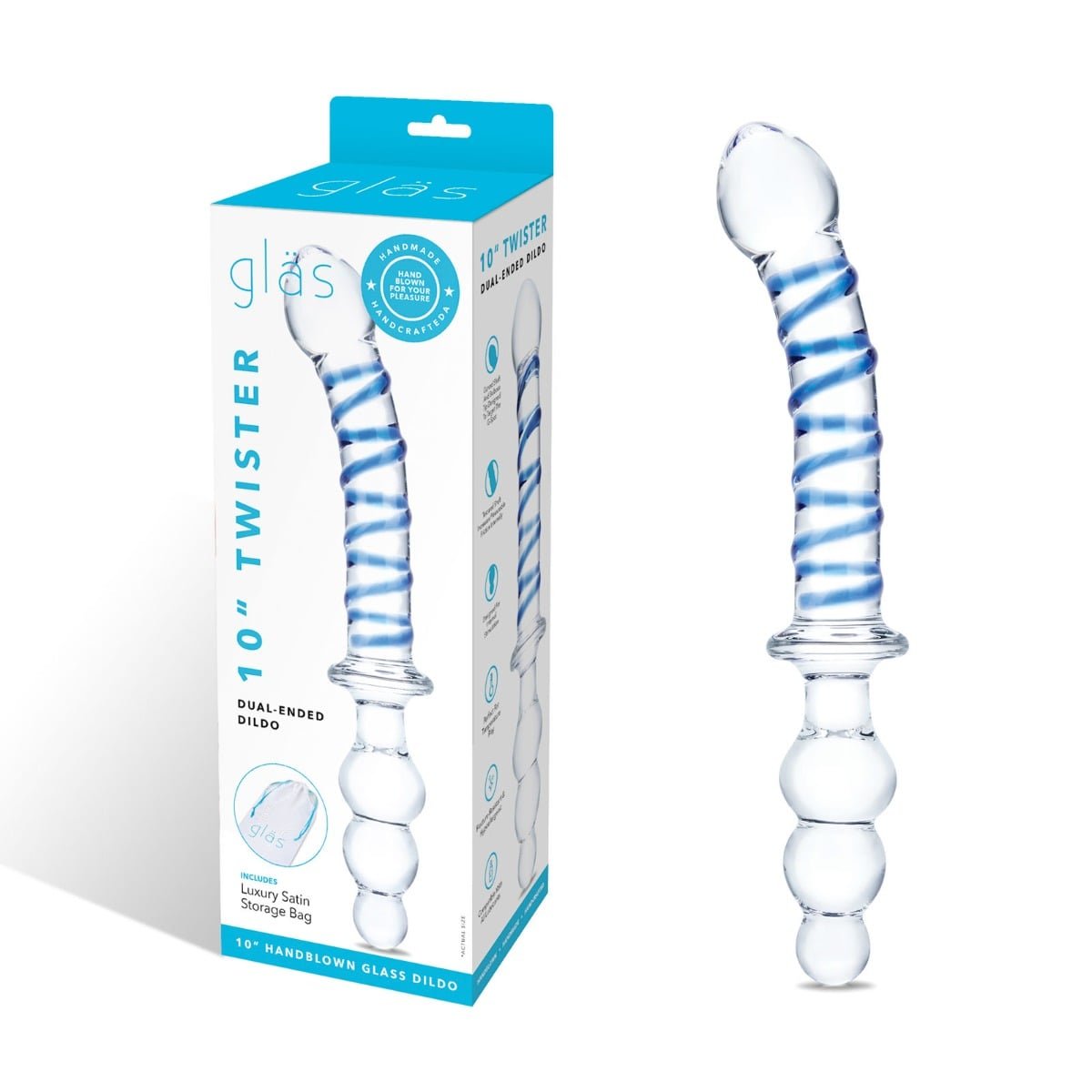 Glas 10inch Twister Dual Ended Dildo - Image 2