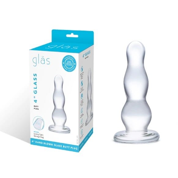 Glas 4inch Glass Butt Plug Clear - Image 2