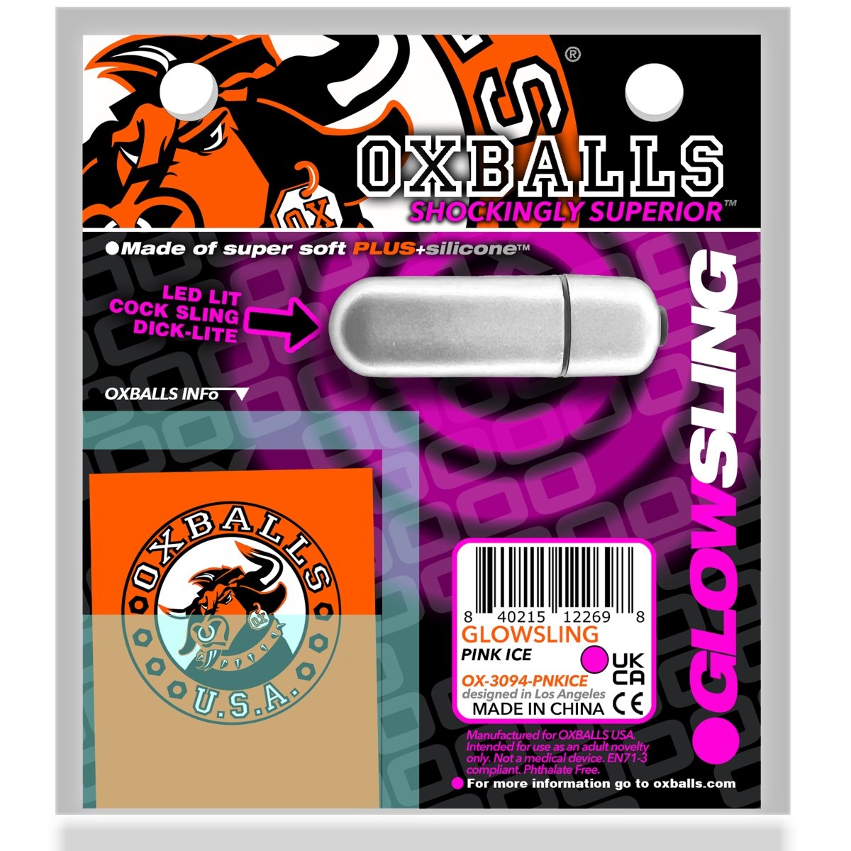 Oxballs Glowsling Cocksling LED Pink Ice - Image 7