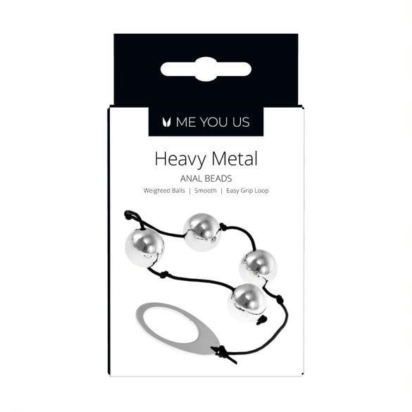 Me You Us Heavy Metal Anal Beads Silver - Image 2