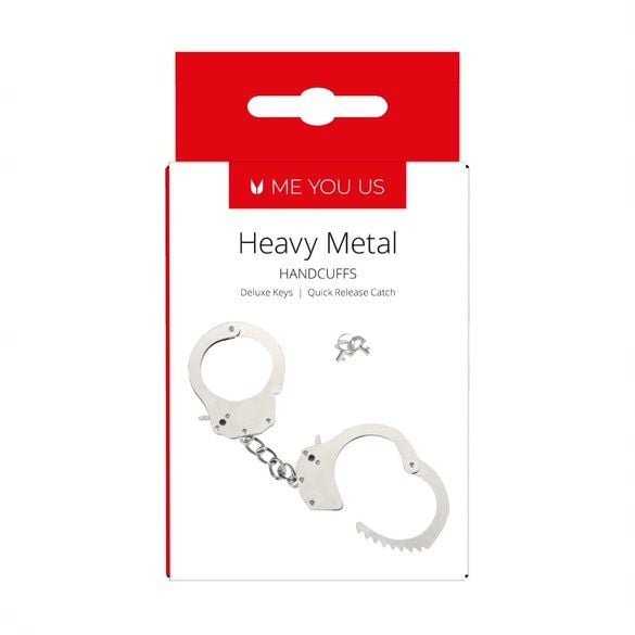 Me You Us Heavy Metal Handcuffs Silver - Image 2