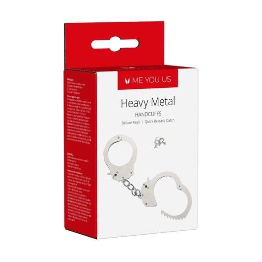 Me You Us Heavy Metal Handcuffs Silver - Image 3