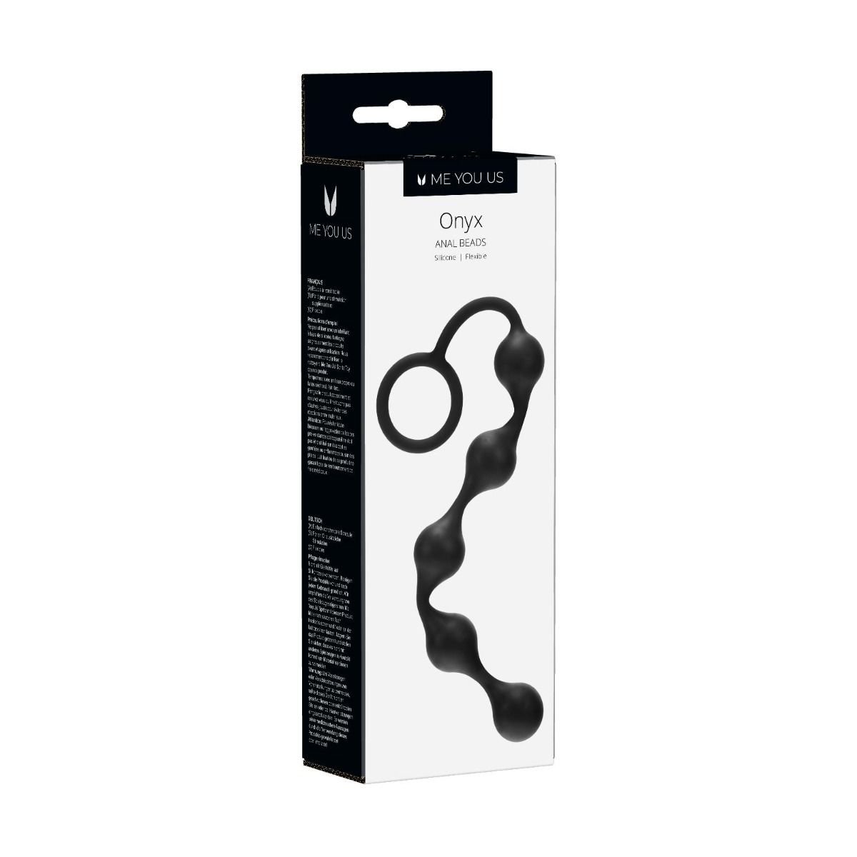 Me You Us Onyx Silicone Anal Beads Black - Image 3