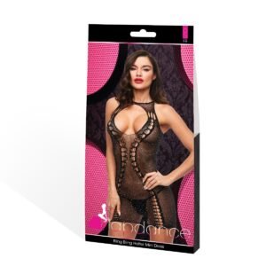 BLING BLING HALTER MINI DRESS - BLACK - Q