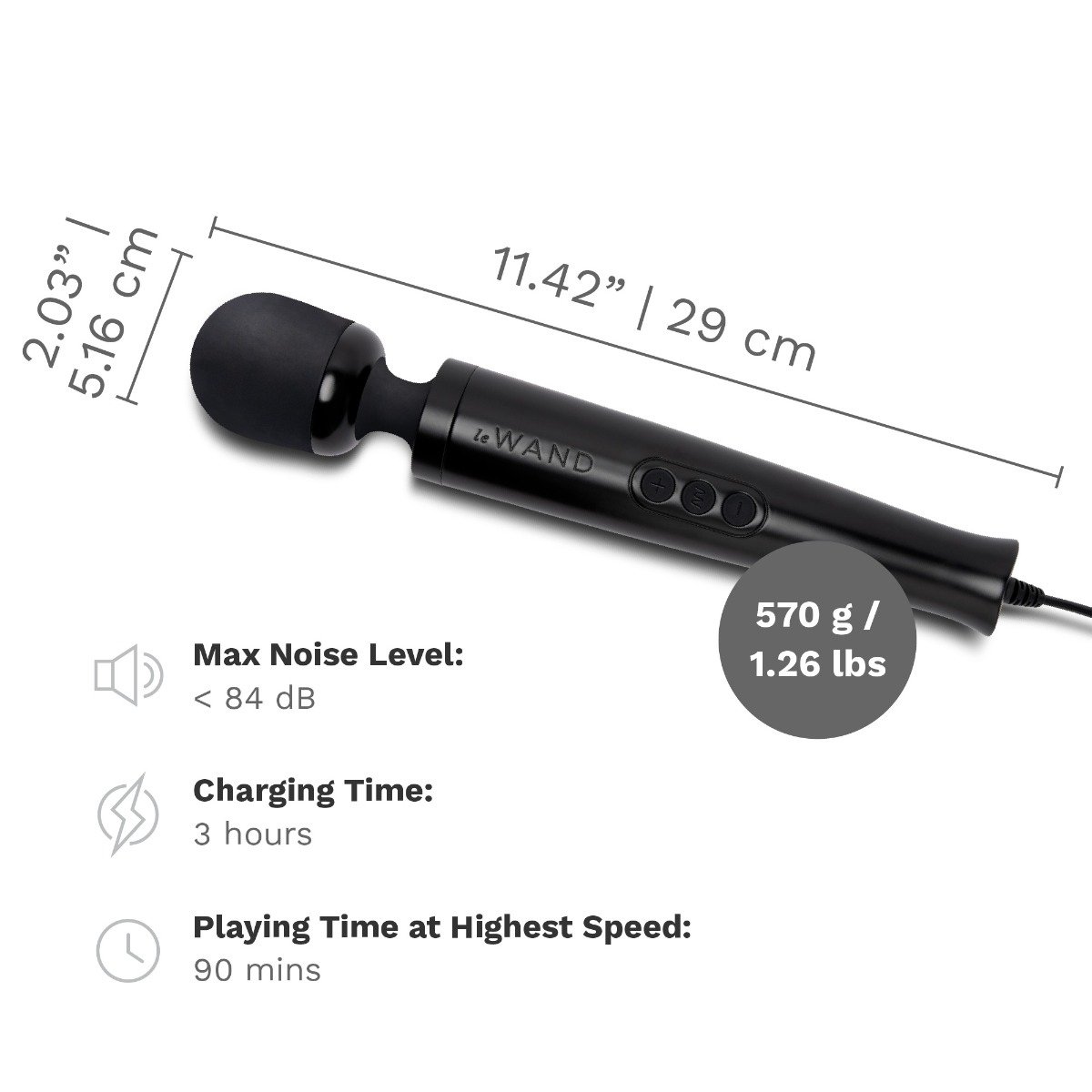 Le Wand Diecast Plug-In Massager Black - Image 10