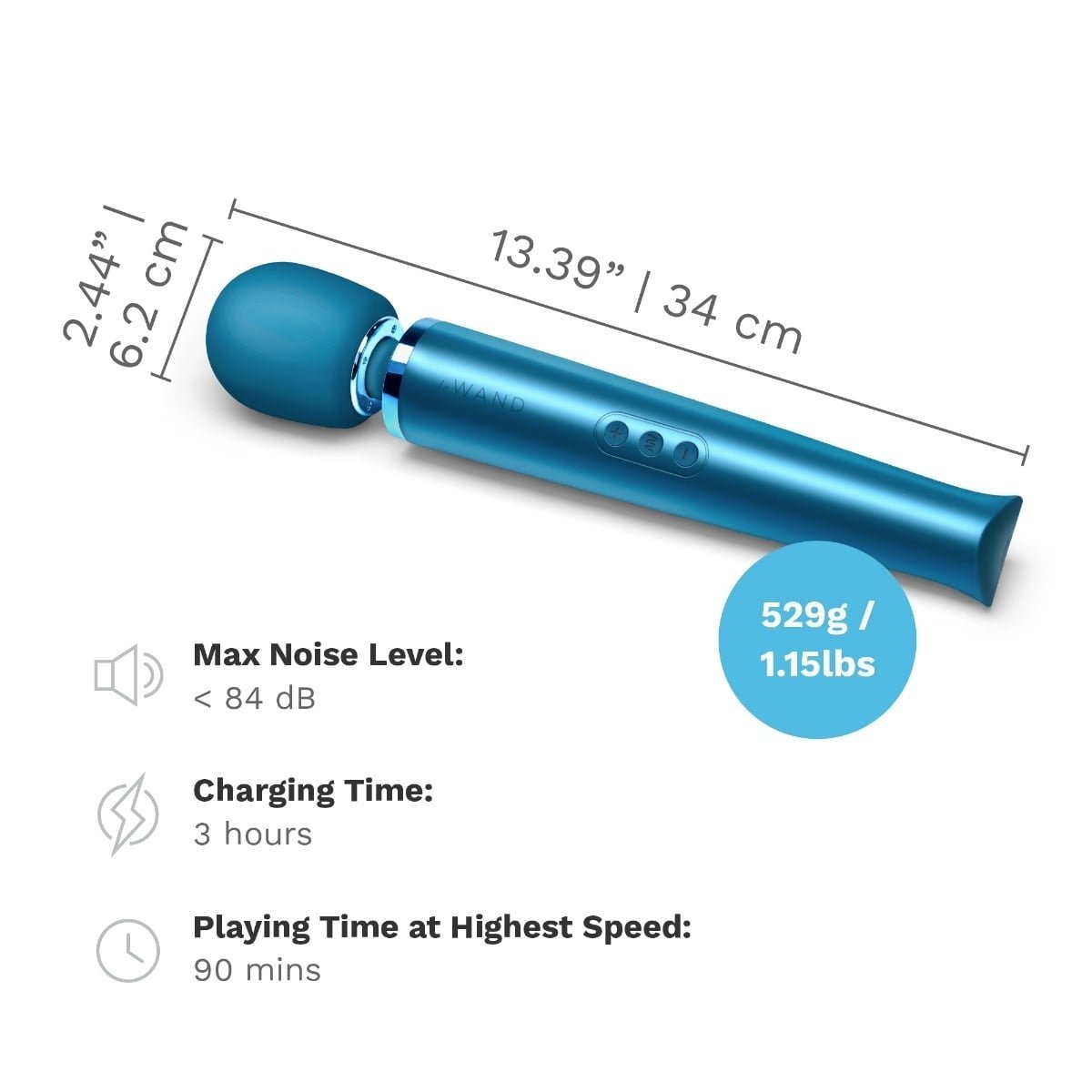 Le Wand Rechargeable Vibrating Massager Pacific Blue - Image 8