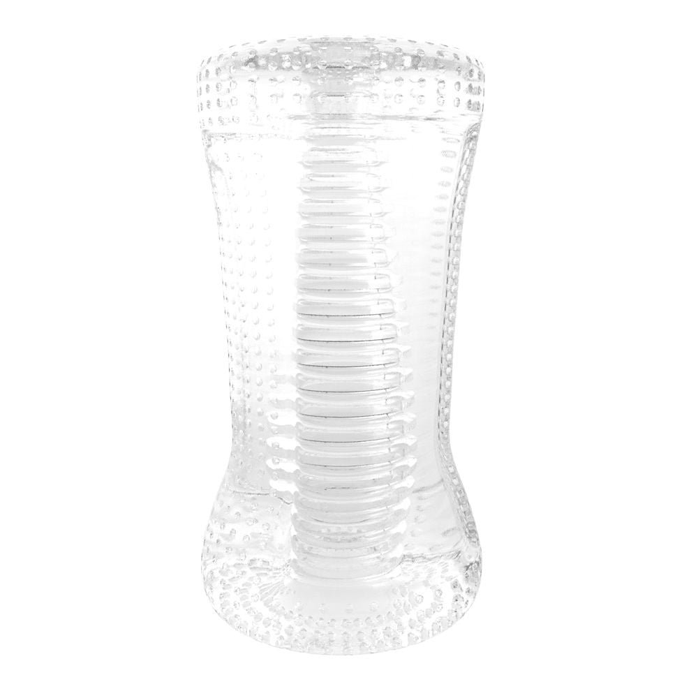 Me You Us Ripple Dual End Stroker Male Masturbator Transparent - Image 3