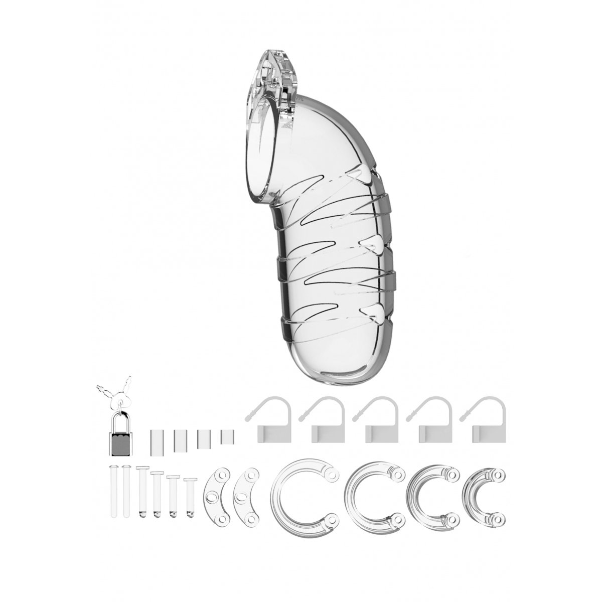 Man Cage Model 05 Chastity 5.5inch Cock Cage Transparent - Image 3