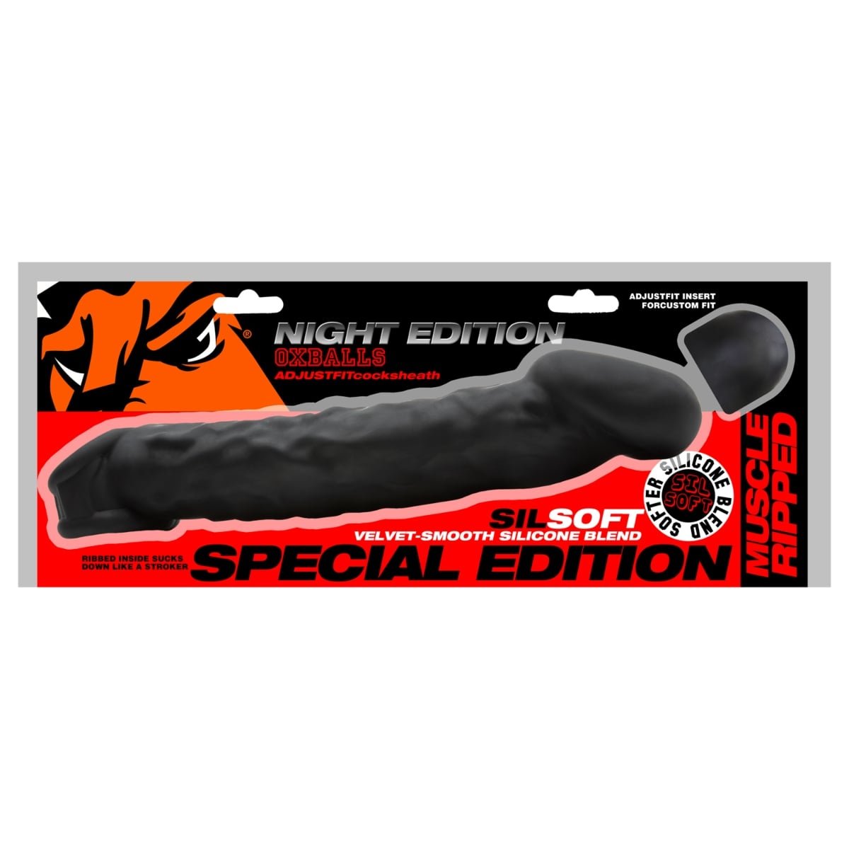 Oxballs Muscle Ripped Inner Ribbed Velvet Smooth Cocksheath Special Edition Night - Image 2