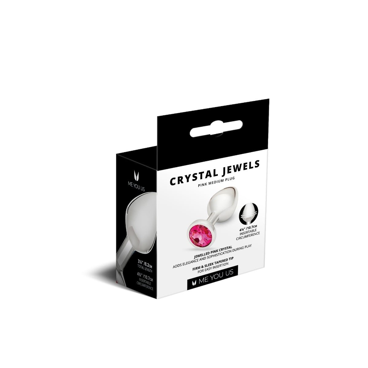 Me You Us Crystal Jewels Metal Butt Plug Pink Medium - Image 4