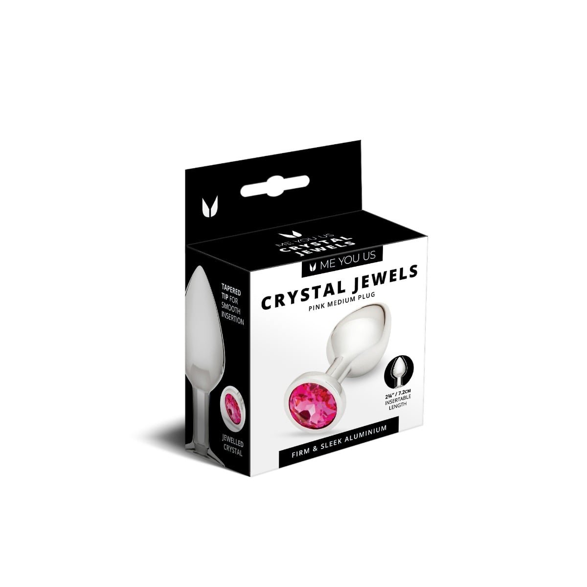 Me You Us Crystal Jewels Metal Butt Plug Pink Medium - Image 2