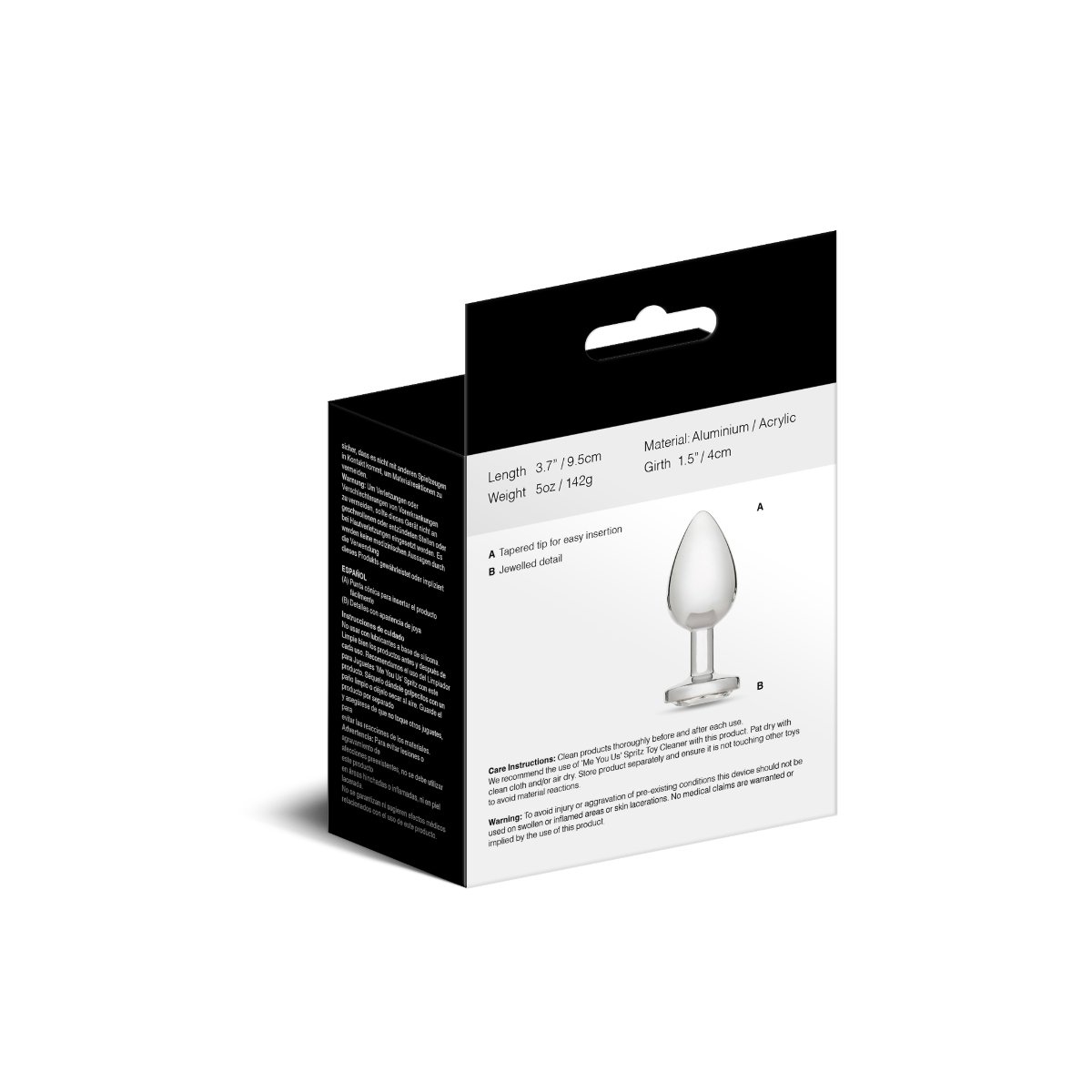 Me You Us Crystal Jewels Metal Butt Plug Clear Large - Image 4