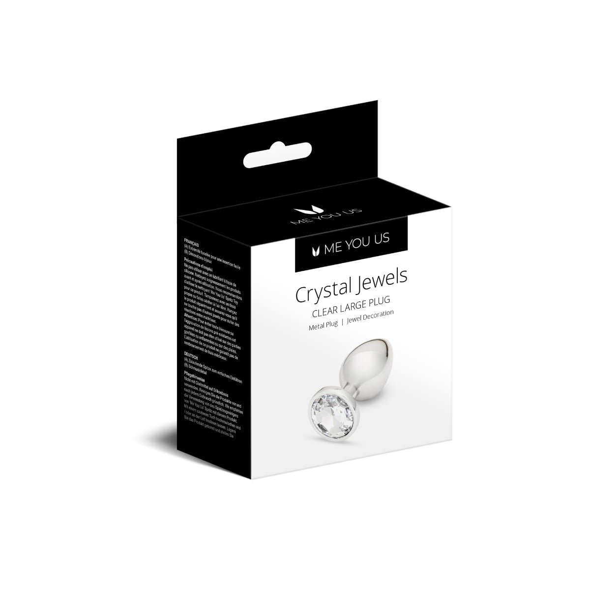Me You Us Crystal Jewels Metal Butt Plug Clear Large - Image 2