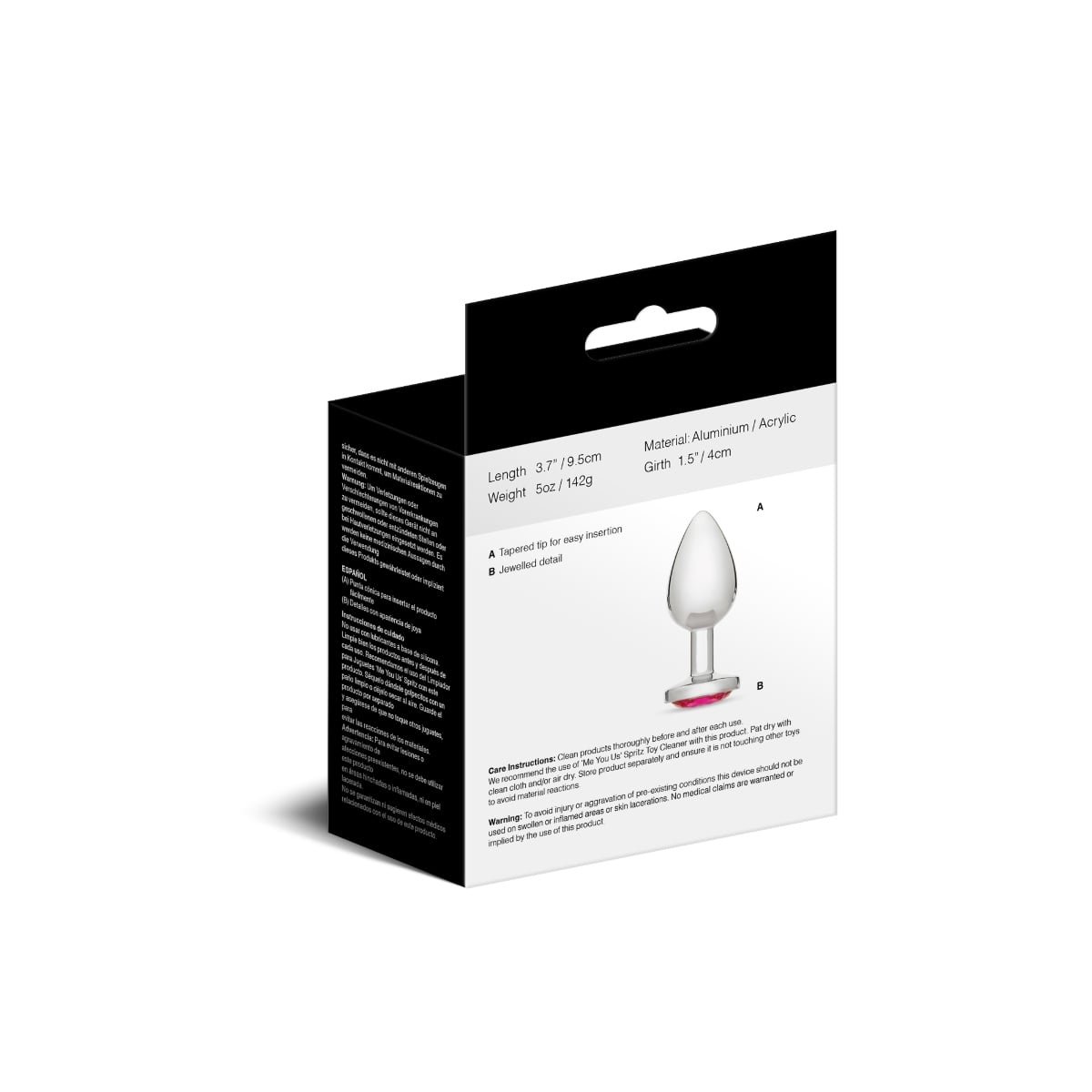 Me You Us Crystal Jewels Metal Butt Plug Pink Large - Image 4