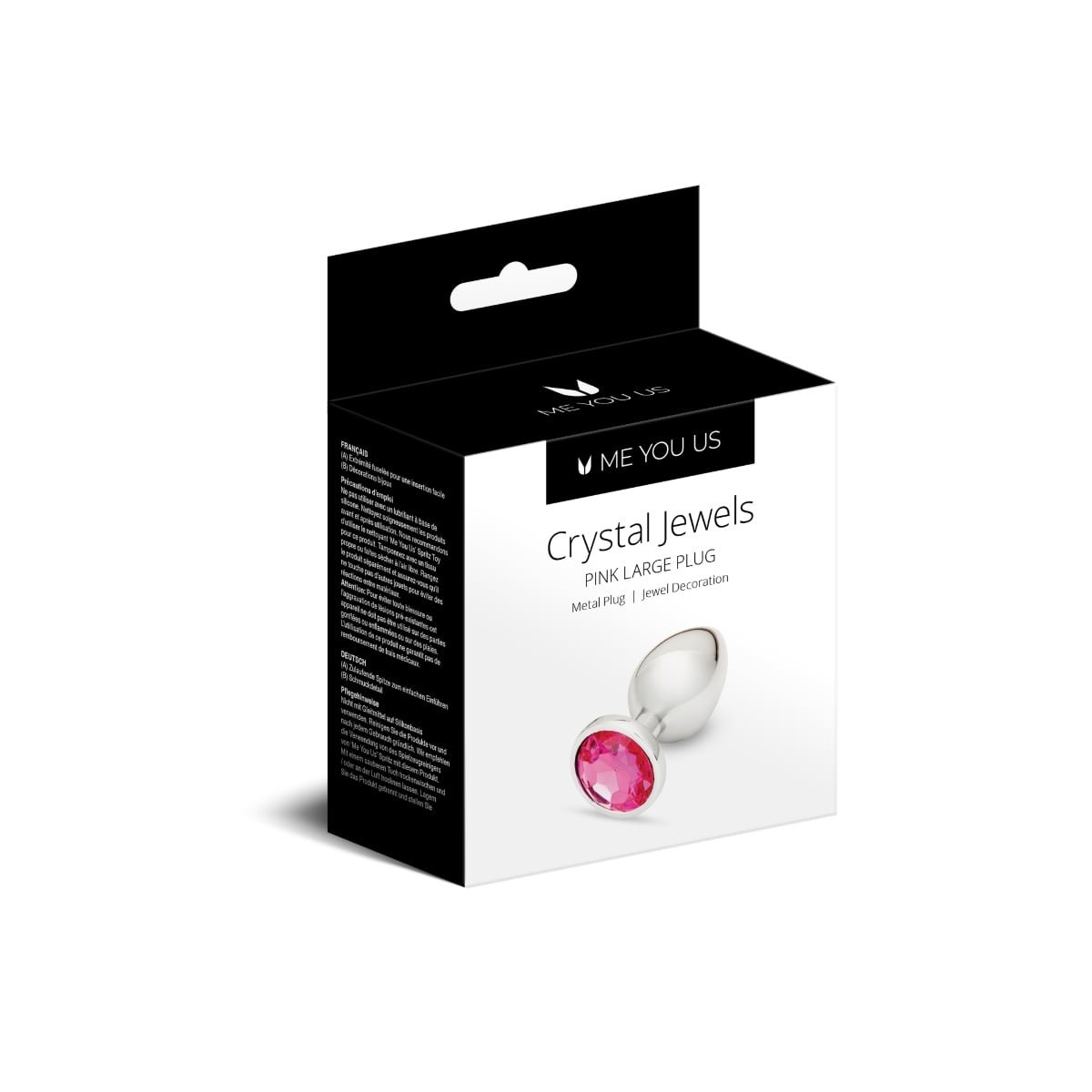 Me You Us Crystal Jewels Metal Butt Plug Pink Large - Image 2
