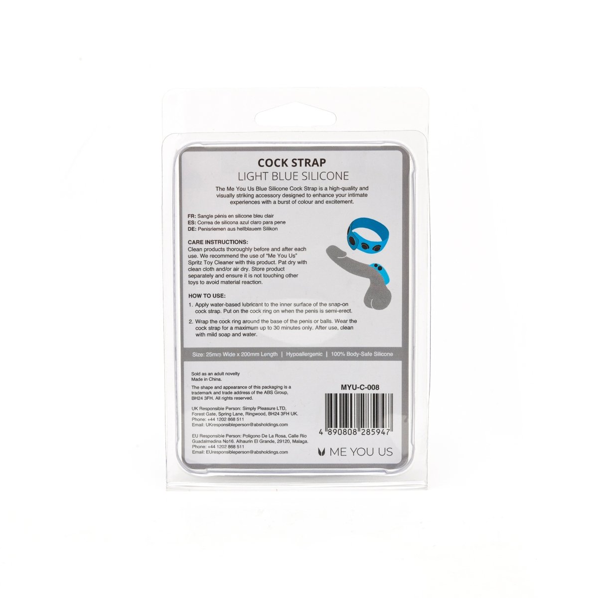 Me You Us Light Blue Silicone Cock Strap - Image 6