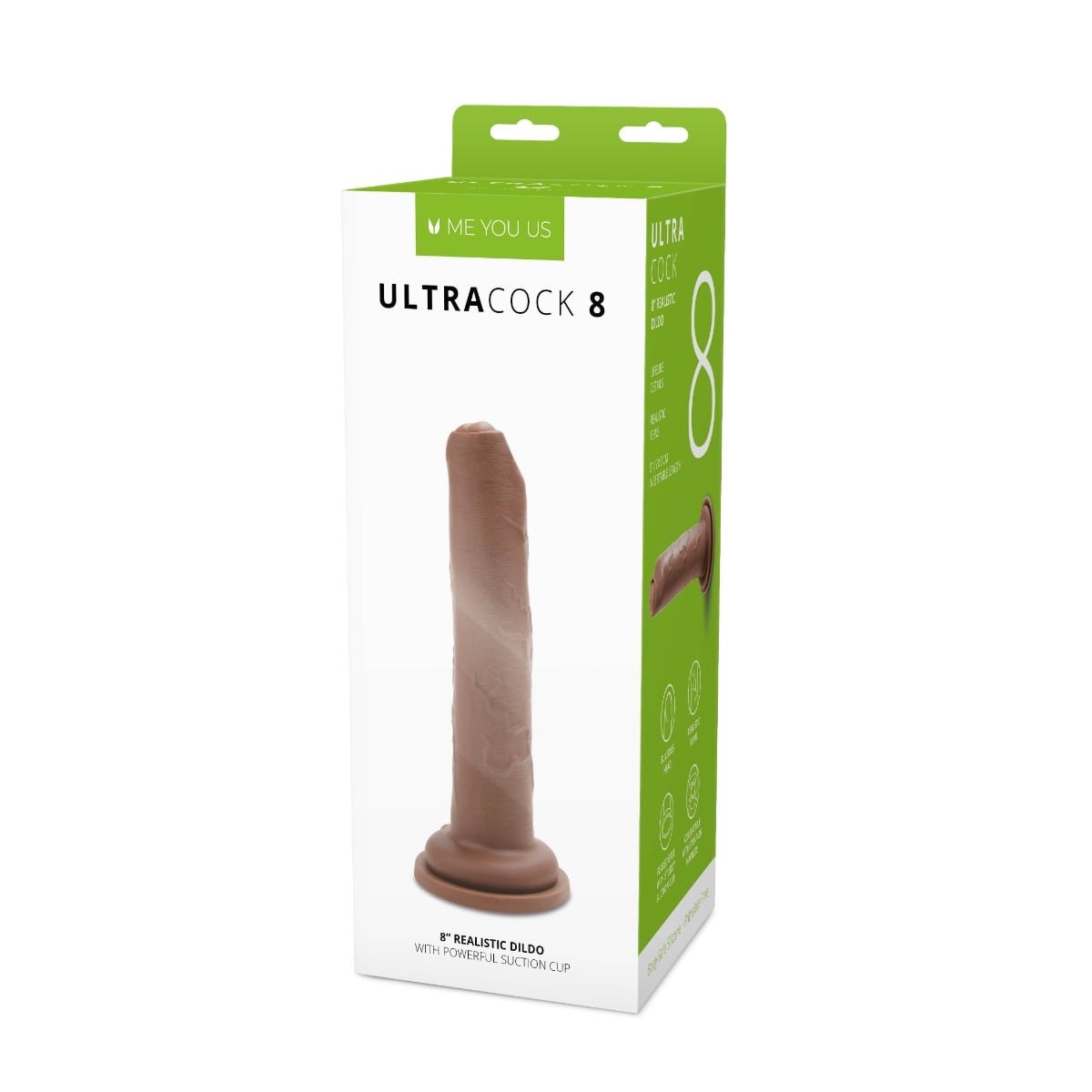 Me You Us Uncut Ultra Cock 8inch Caramel Realistic Dildo - Image 2