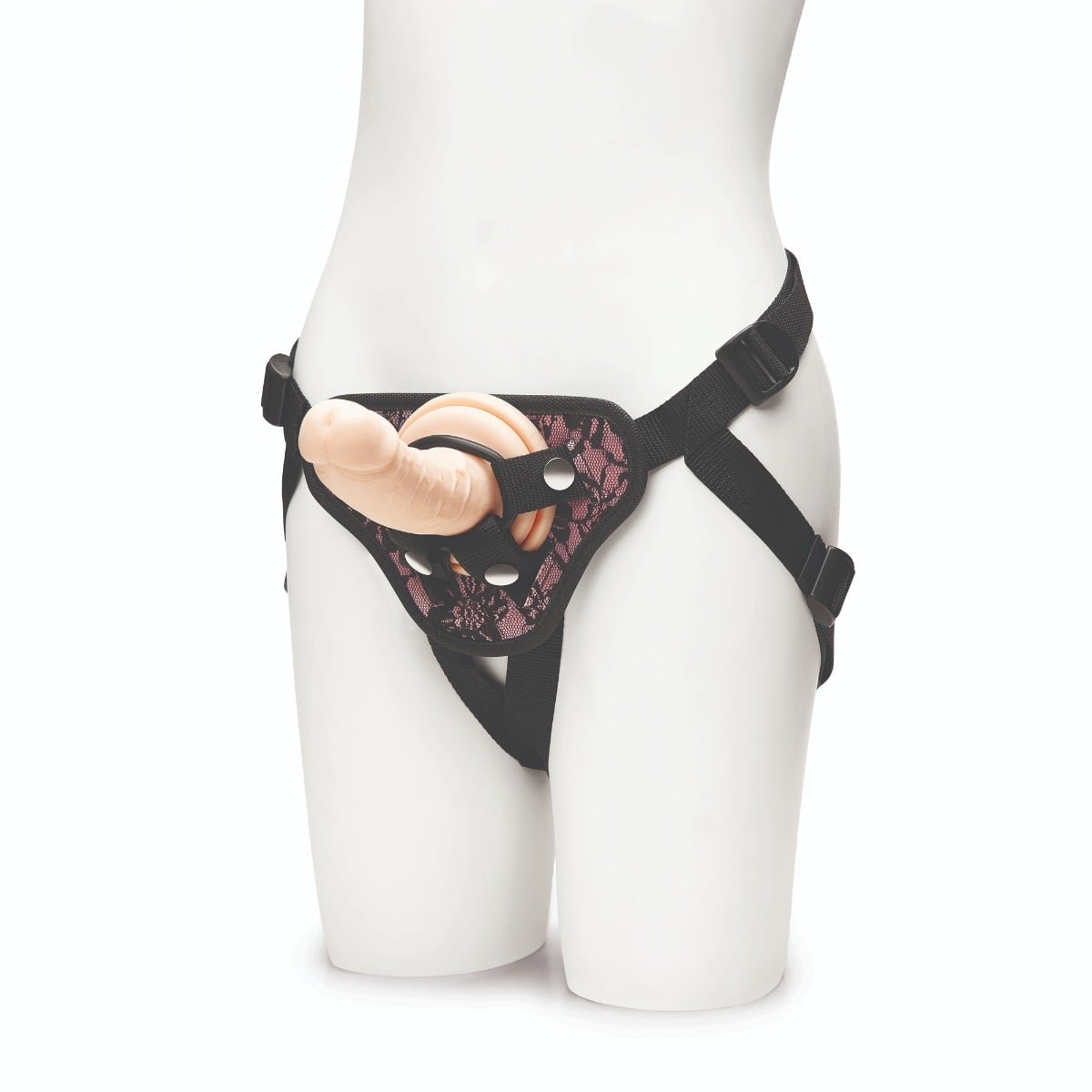 Me You Us Lace Adjustable Harness With Bullet Pocket Pink - Image 6