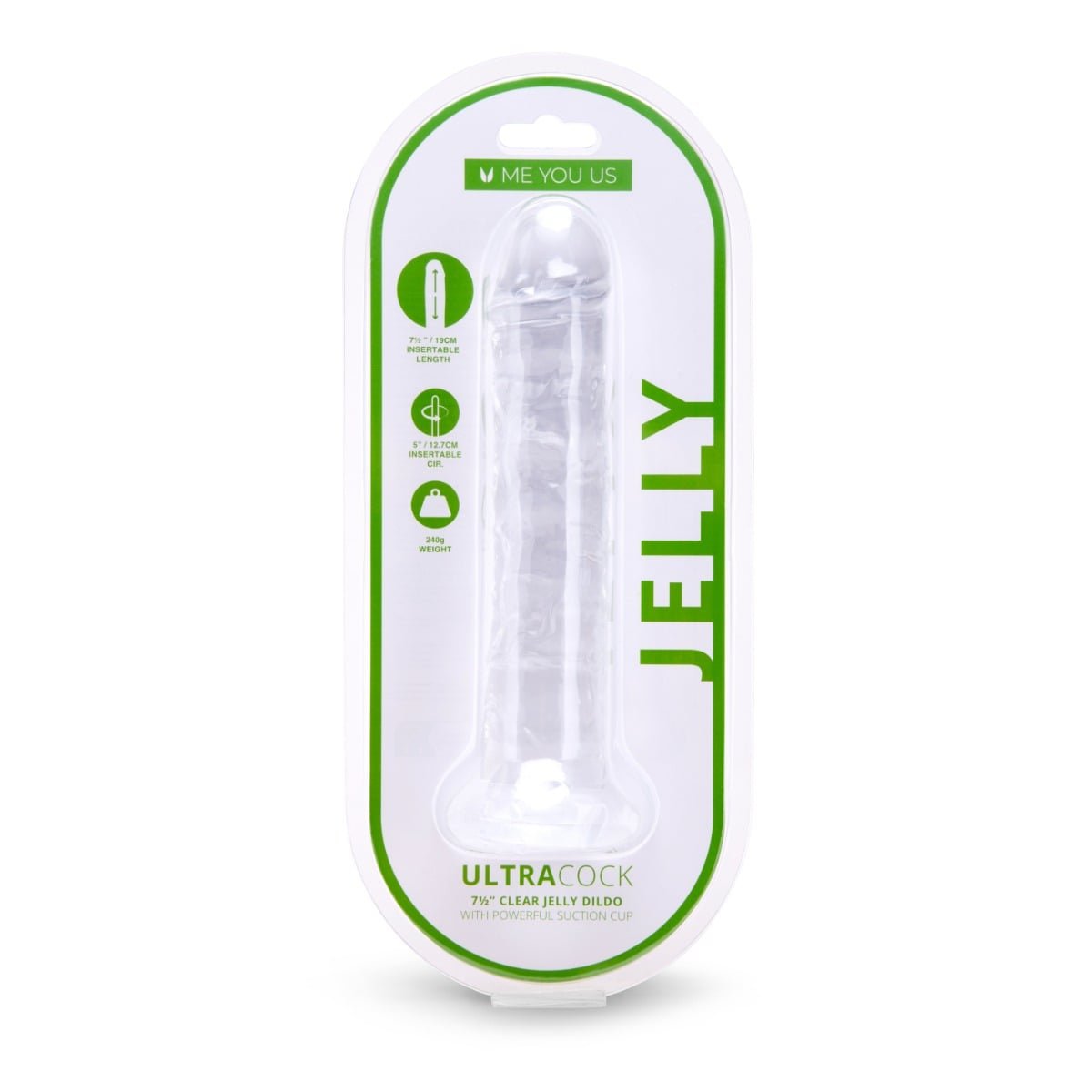 Me You Us Ultra Cock Jelly Dong Clear 7.5 Inch - Image 2
