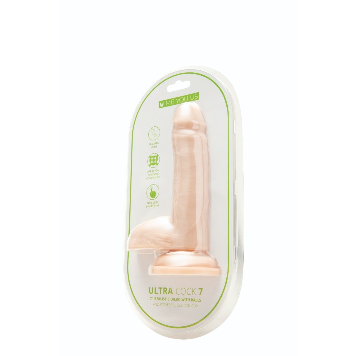 Me You Us Ultra Cock Dual Density Dildo With Balls 7 Inch - Image 2
