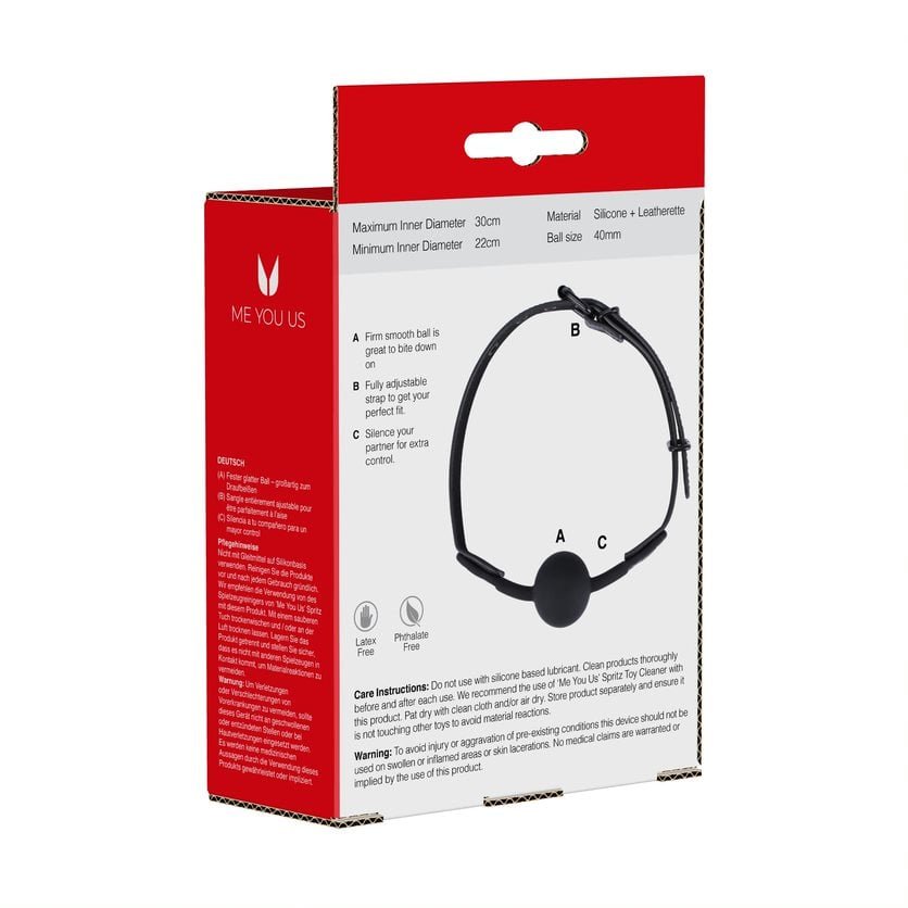 Me You Us Silicone Ball Gag Black - Image 5