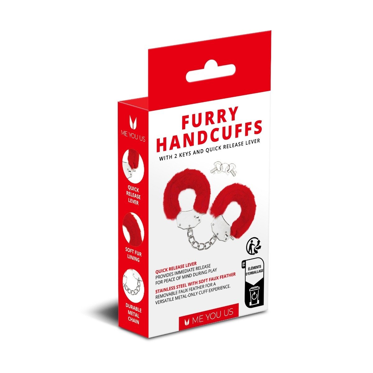 Me You Us Furry Handcuffs Red - Image 6